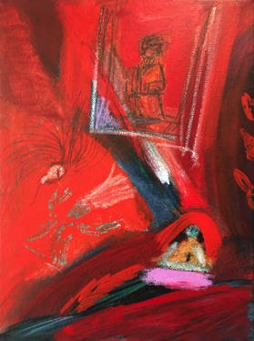 Japanese Ancestors,
Lion Dancer
Mixed media on canvas
30 x 22.5cm Japanese Ancestors,
Lion Dancer
Mixed media on canvas
30 x 22.5cm