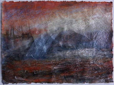 Evening Mist
Mixed media on Nepalese paper, 20 x 28cm