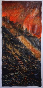 Beneath the Surface
Mixed media on Nepalese paper, 111 x 52cm