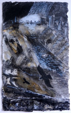 Crow Series Storm 1
Mixed media on Nepalese paper, 51 x 31cm