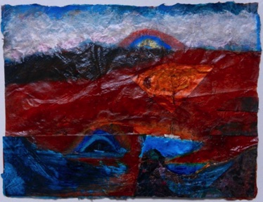 The Golden Land
Mixed media on Nepalese paper, 20 x 28cm The Golden Land
Mixed media on Nepalese paper, 20 x 28cm