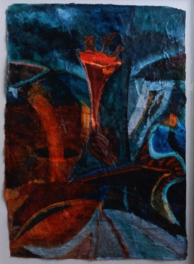 Flower of the Volcano
Mixed media on Nepalese paper, 68 x 48cm Flower of the Volcano
Mixed media on Nepalese paper, 68 x 48cm