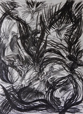 Hummingbirds - Drawing
Charcoal on Paper
76 x 57cm